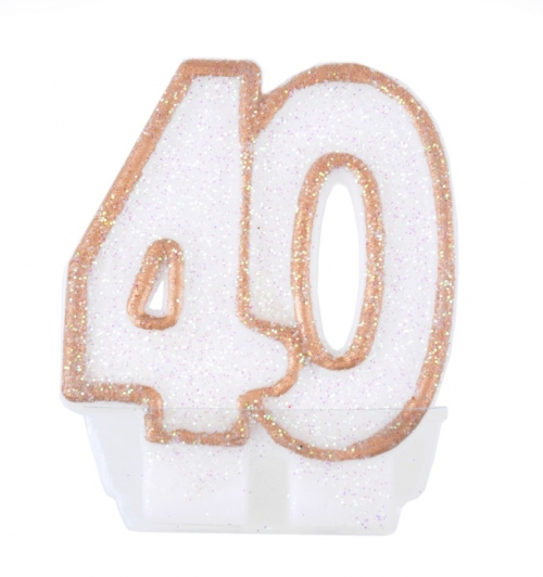 Number 40 Candle Gold